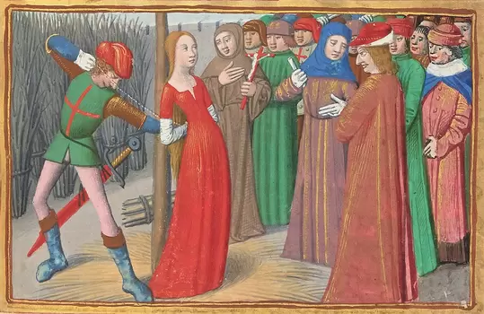 Enluminure du manuscrit de Martial d'Auvergne, Les Vigiles de Charles VII